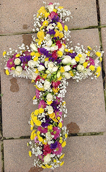 funeral flower cross